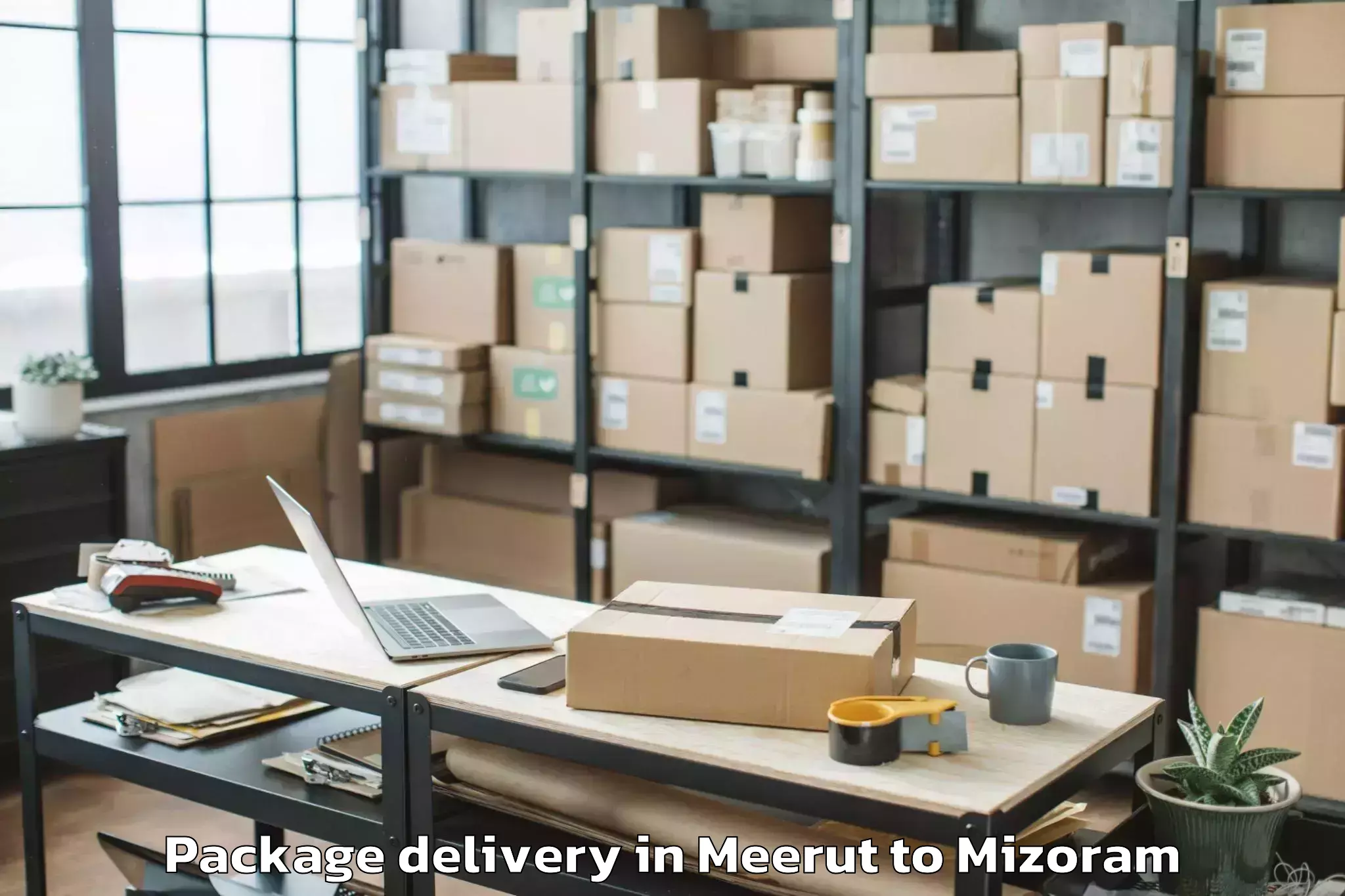 Leading Meerut to Thenzawl Package Delivery Provider